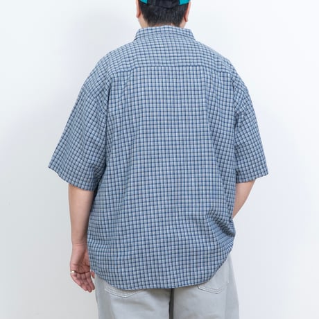 【USED】2000s Penmans : Dobby Plaid Regular S/S Shirt : XXL
