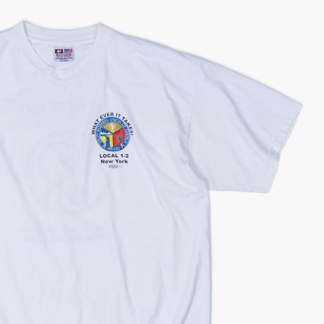 【USED】2000s BAYSIDE : "LOCAL 1-2 NY" Crew T-Shirt (Made in USA) : XXL