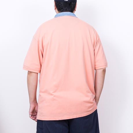 【USED】1990s-2000s Eddie Bauer : Cotton Pique Rugby S/S Shirt : XL