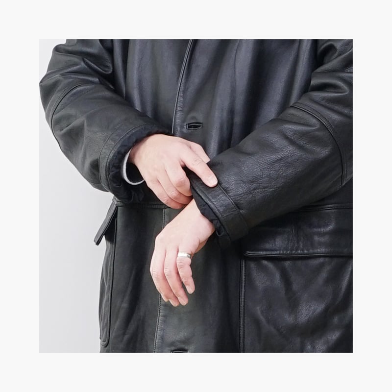 USED】2000s Timberland : Leather Half Coat : XX