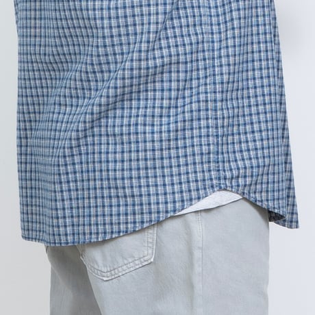 【USED】2000s Penmans : Dobby Plaid Regular S/S Shirt : XXL