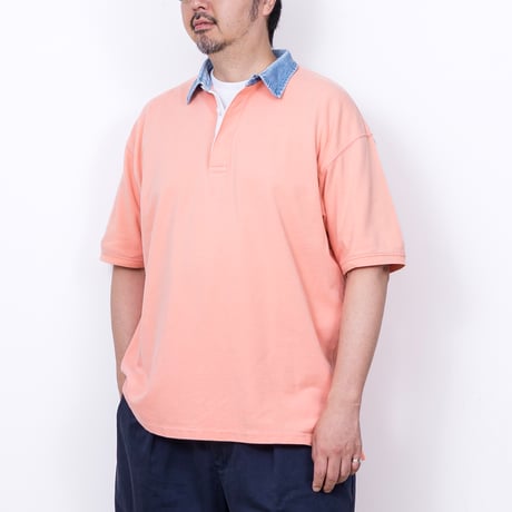 【USED】1990s-2000s Eddie Bauer : Cotton Pique Rugby S/S Shirt : XL