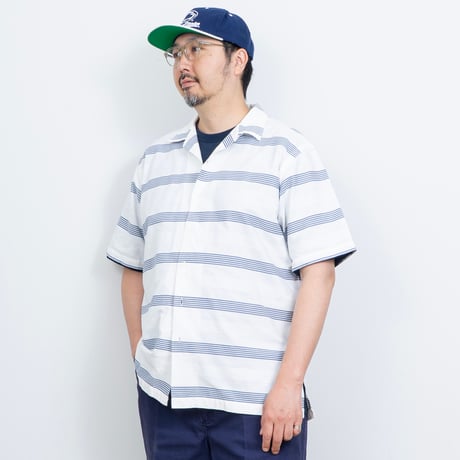 【USED】1990s-2000s Polo Ralph Lauren : "CALDWELL" Border Open Collar S/S Shirt : XL