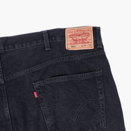 【USED】2000s Levi's : 550 "RELAXED FIT" Black Denim Jeans : w48