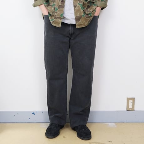 【USED】2010s Levi's : 505 "STRAIGHT FIT" Black Denim Jeans : w42