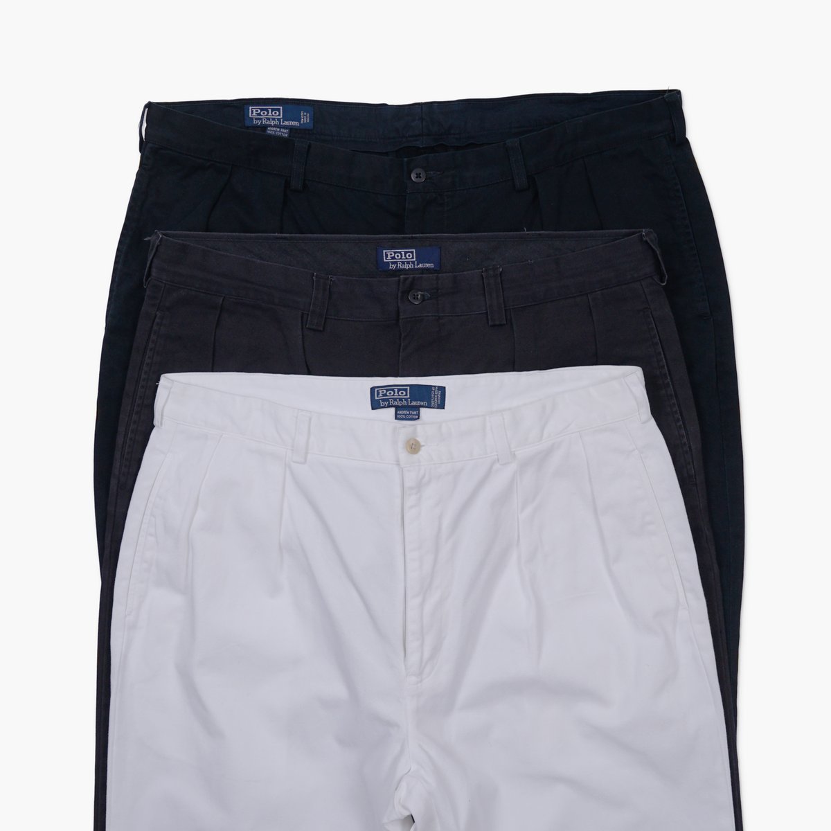 polobyRalphLaurenラルフローレンアンドリューブラックワイドパンツ 90's Ralph lauren ″Andrew pant″ 2tuck chino pa
