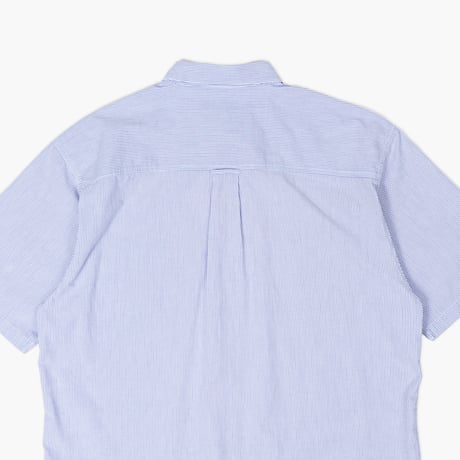 【USED】1990s Eddie Bauer : Cotton Seersucker Stripe BD S/S Shirt : XL