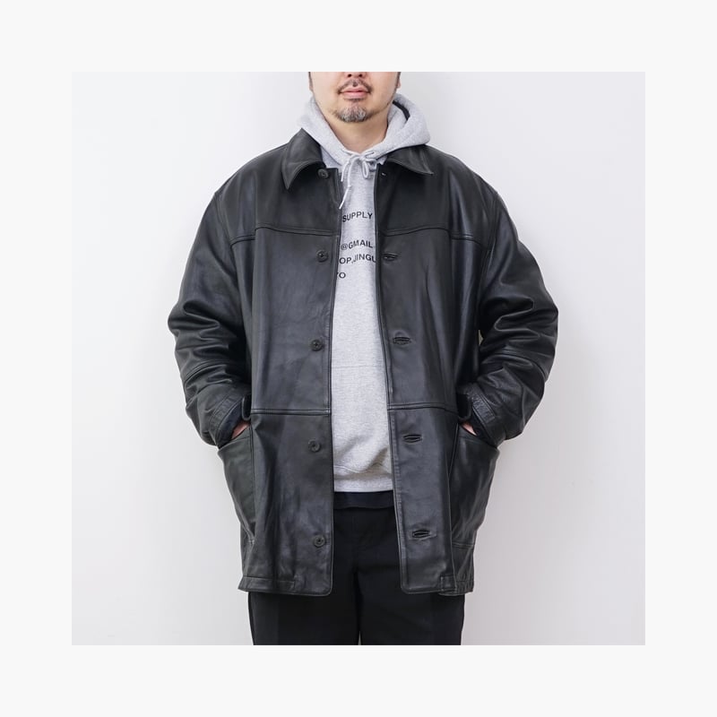 LA TÂCHE 2000 USED】2000s Timberland : Leather Half Coat : XX