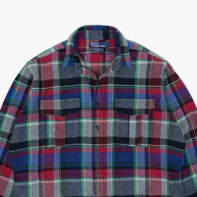 USED】1990s Polo Ralph Lauren : Wool Plaid Regu