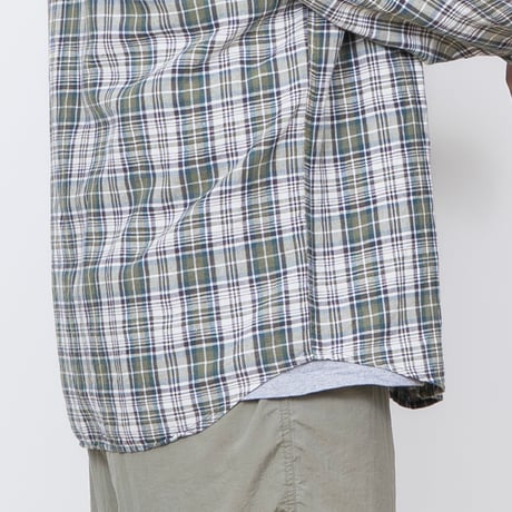 【USED】1990s-2000s Eddie Bauer : Linen Cotton Plaid BD Shirt : XL