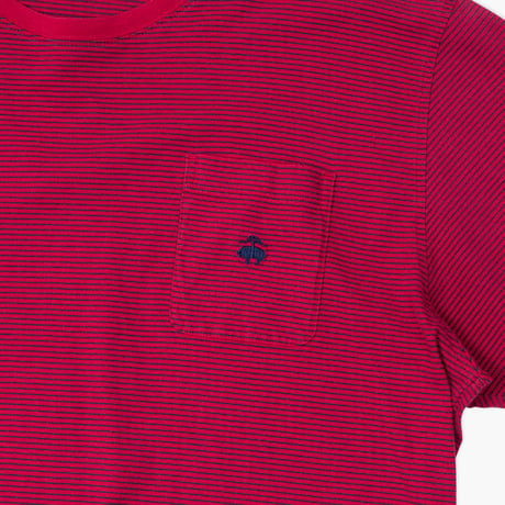 【USED】2000s Brooks Brothers : Border Crew T-Shirt with Pocket : XXL