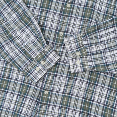 【USED】1990s-2000s Eddie Bauer : Linen Cotton Plaid BD Shirt : XL