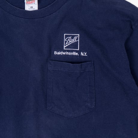 【USED】2000s FRUITS OF THE ROOM : "Ball" Crew T-Shirt with Pocket : XXL