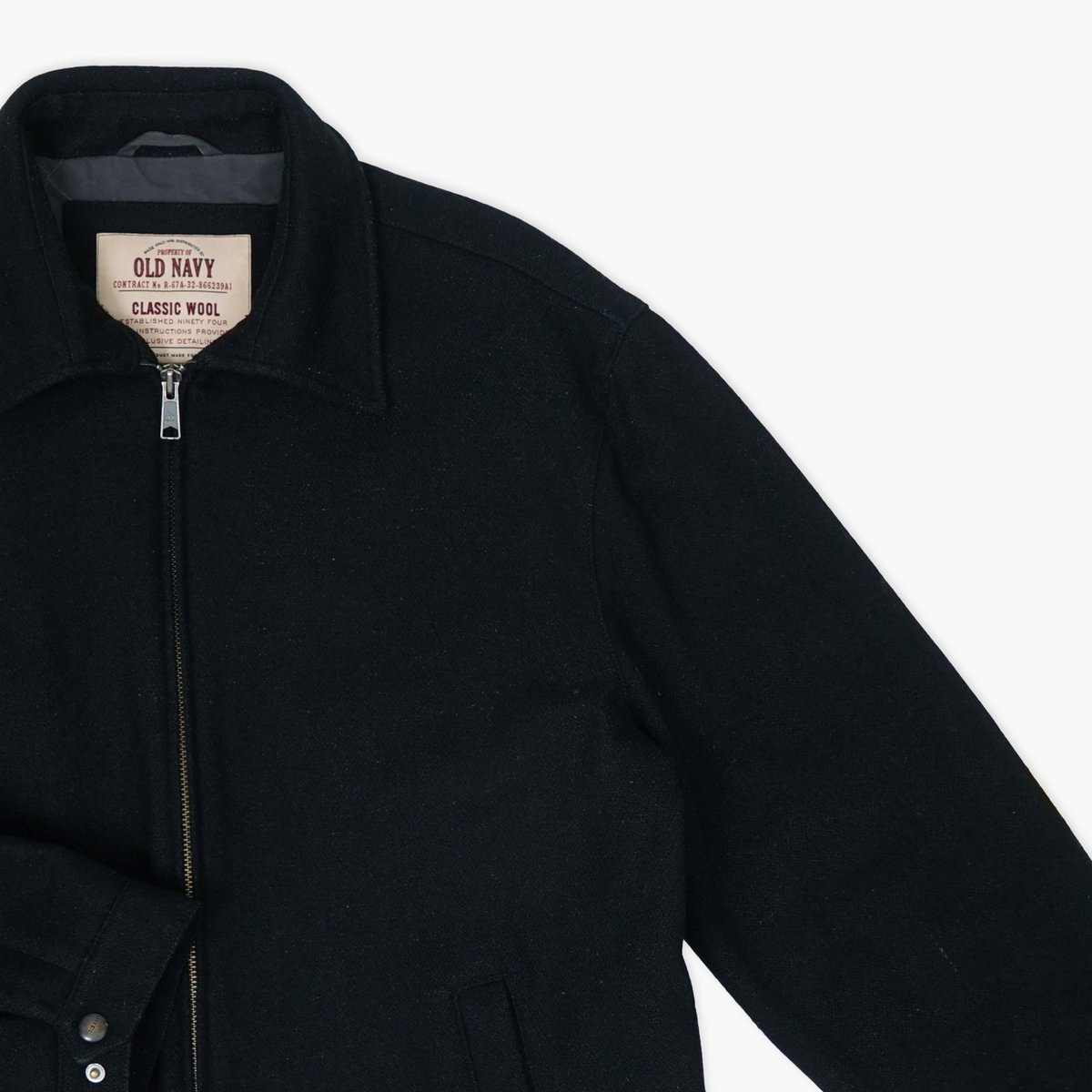 USED】2000s OLD NAVY : Wool Melton Harrington J