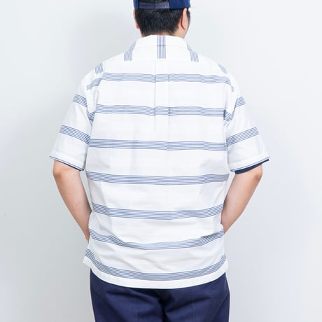 【USED】1990s-2000s Polo Ralph Lauren : "CALDWELL" Border Open Collar S/S Shirt : XL