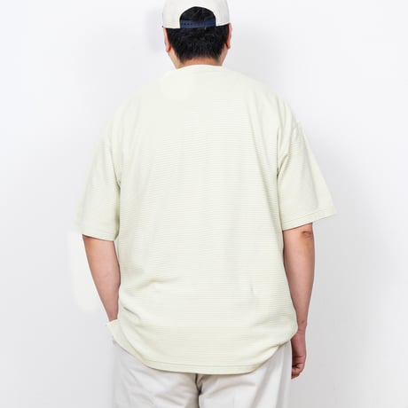 【USED】2000s Original Island Sport : Cotton Jersey Border Crew S/S Top : XL