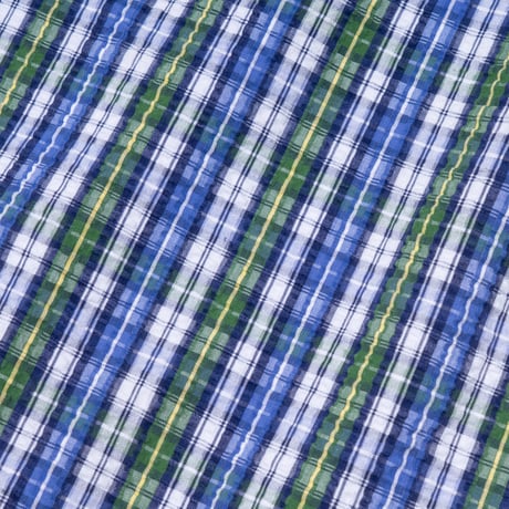 【USED】1990s CLUB ROOM : Seersucker Plaid BD S/S Shirt : XXL