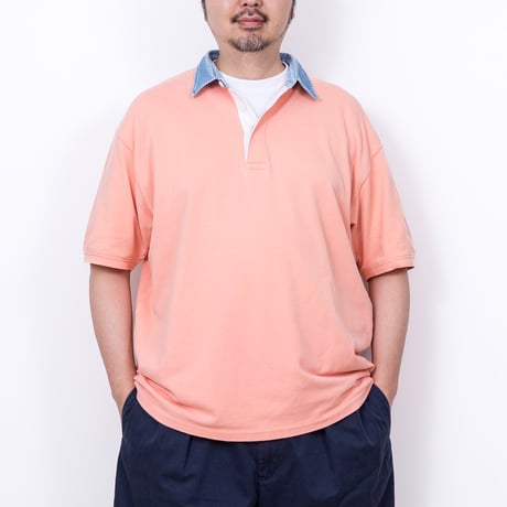 【USED】1990s-2000s Eddie Bauer : Cotton Pique Rugby S/S Shirt : XL