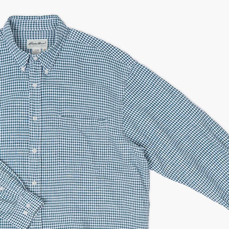 【USED】1990s-2000s Eddie Bauer : Linen Cotton Gingham Plaid BD Shirt : L
