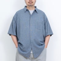 【USED】2000s Penmans : Dobby Plaid Regular S/S Shirt : XXL