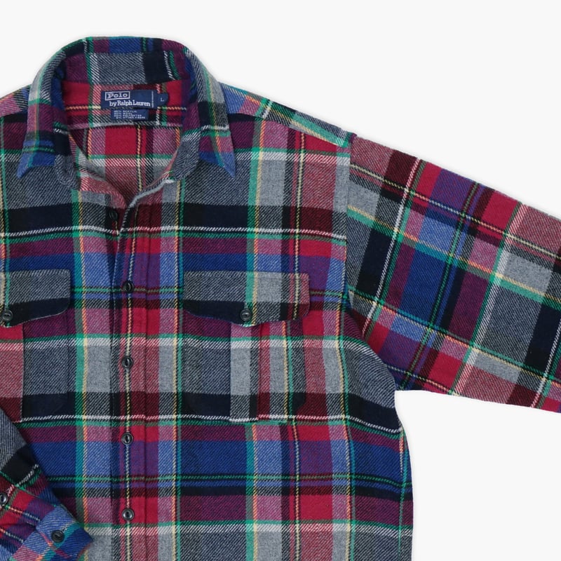 USED】1990s Polo Ralph Lauren : Wool Plaid Regu