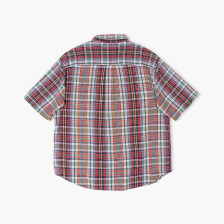 【USED】1990s-2000s LANDS' END : Madras Plaid BD S/S Shirt : XL