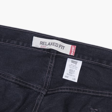 【USED】2000s Levi's : 550 "RELAXED FIT" Black Denim Jeans : w52