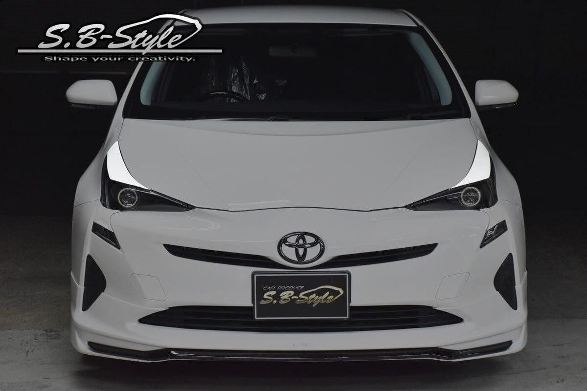 早い者勝ちアイライン ガーニッシュ ５０プリウス前期 左右セット 塗装済【黒】 プリウス 50 前期 アイラインガーニッシュ FRP製 : エアロ