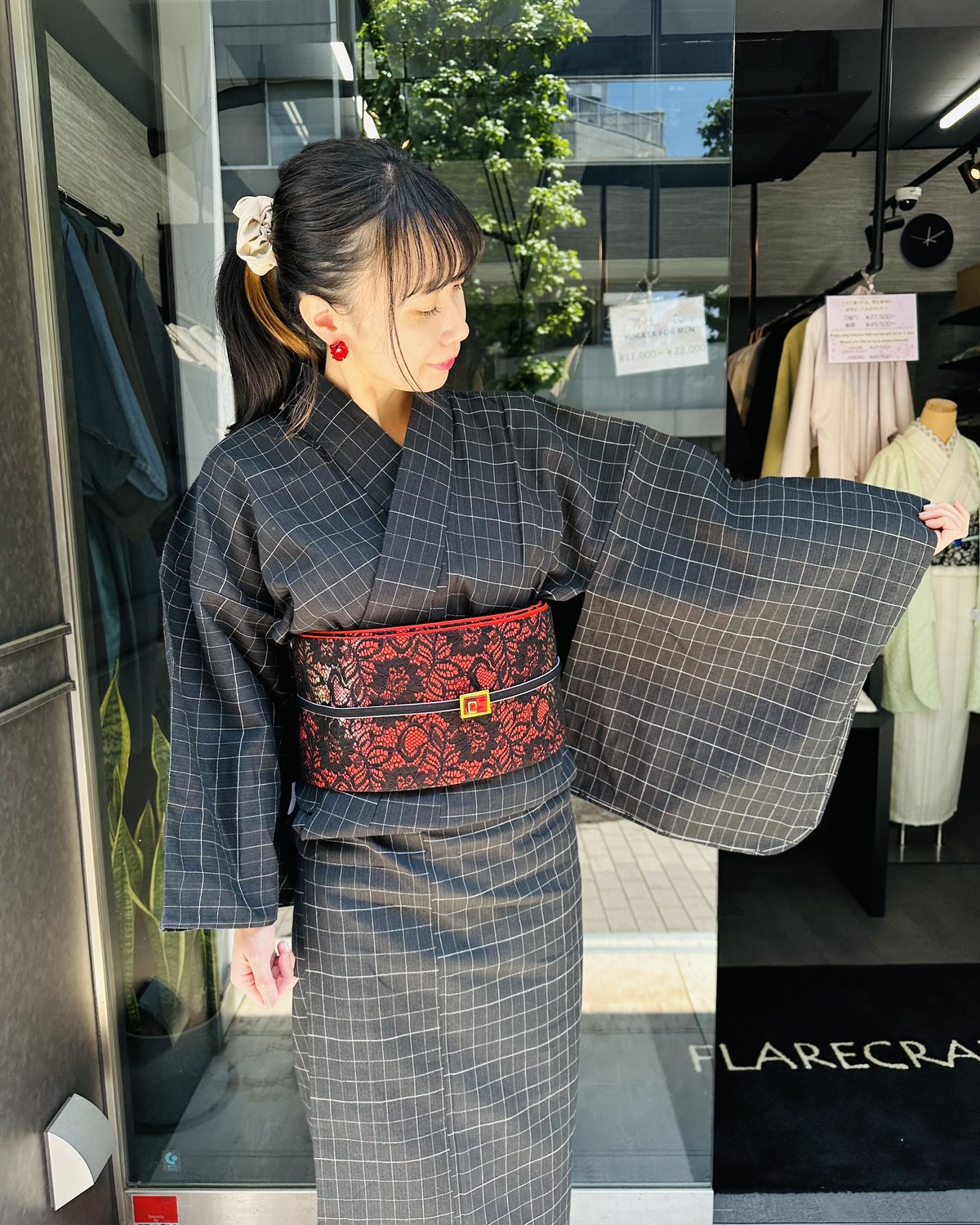 超ポイントバック祭】 ハンドメイド浴衣 チェック ブラックウォッチ 超ポイントバック祭】 ハンドメイド浴衣 チェック ブラックウォッチ