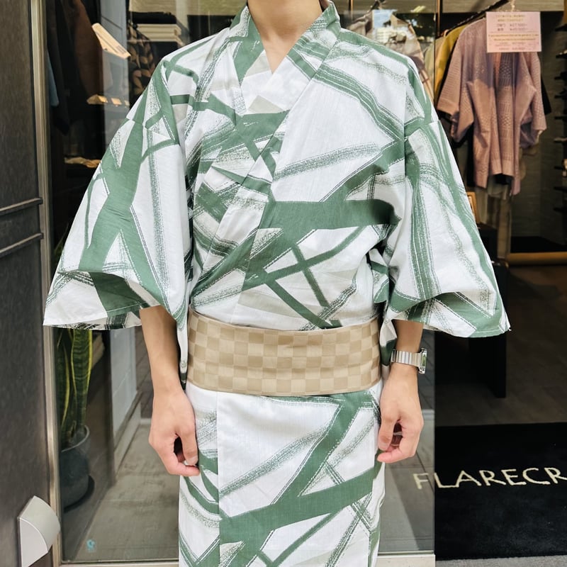 夏着物 浴衣 竹 笹の葉 トールサイズ KK-2158 2way-夏キモノ浴衣ーBOTANICAL 祈りの森（セオα・Mサイズ