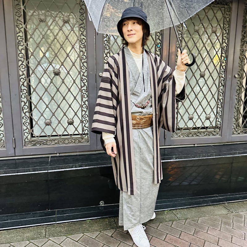 ストライプ刺繍入り羽織り CRESCENT シャツワンピース 羽織り 刺繍