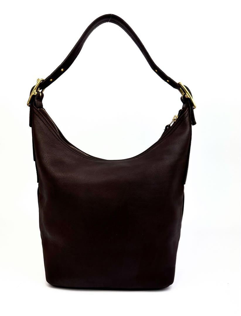 美品✨　コーチ　レザー　ブラウン　バケツバック　ショルダーバック　9823 コーチ ワンショルダー グラブタンレザー 9823 ダークブラウン