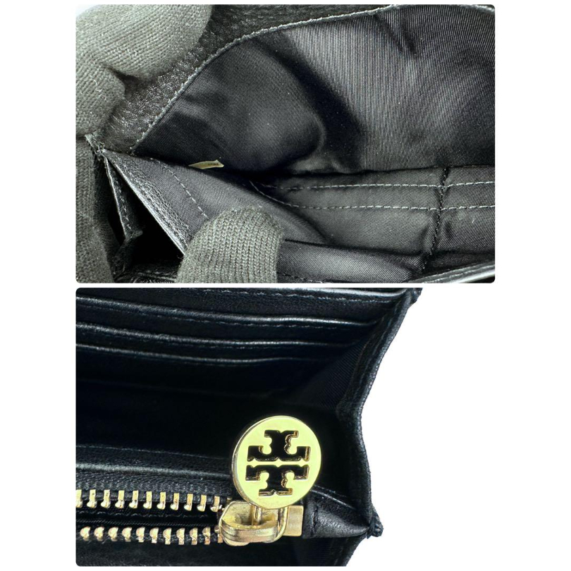 Tory Burch 黒 レザー 長財布 トリーバーチ 長財布 黒レザー ブラック カード入れ18枚