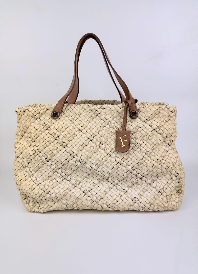 フルラ かごバッグ トートバッグ 肩掛けF5805 アイボリー A4 PC収納可 fit=scale-down,w=1200