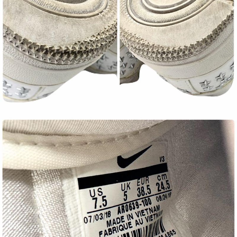 NIKE AIR FORCE 1 ホワイト　24.5 ナイキ エアフォース1 ホワイト24.5cm スタッズ ローカット