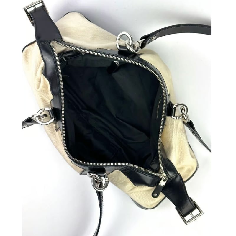 セリーヌ ショルダー 肩がけ キャンバスレザー モノトーン 白黒 ミニ