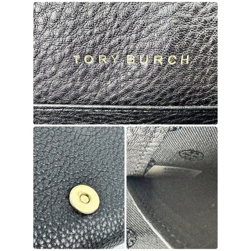 トリーバーチ　ポシェット　ショルダー　ウォレット　レザー　ブラック　エンボス トリーバーチ バッグ ウォレット ショルダーバッグ ポシェット