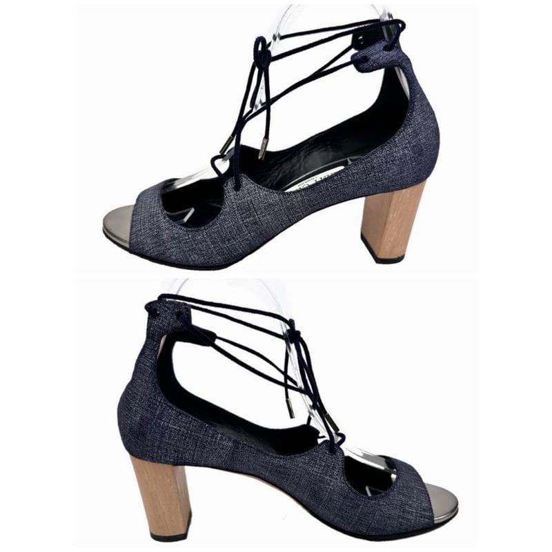 JIMMY CHOO デニムパンプス JIMMY CHOO ジミーチュウ デニム インディゴ デニム 37 レース