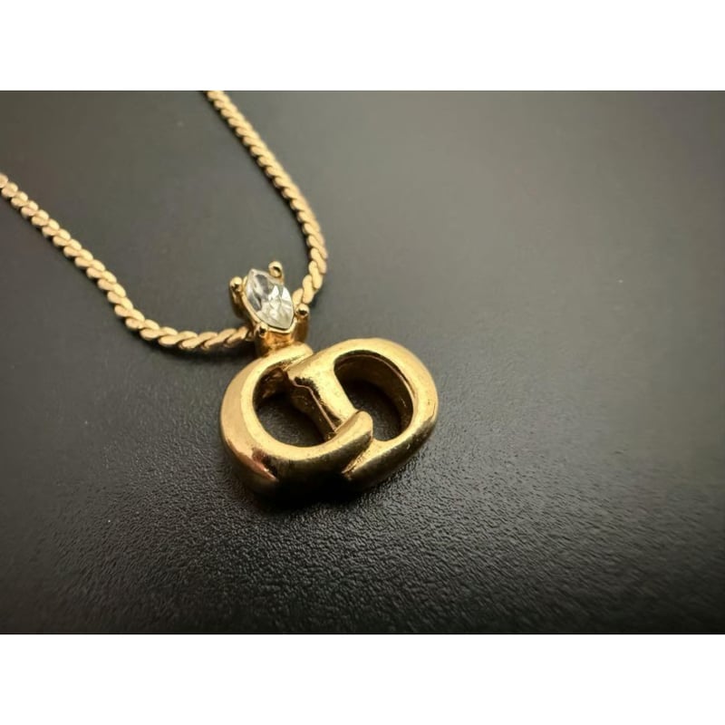 美品 Dior クリスチャン ディオール CD ロゴ ゴールド ネックレス クリスチャンディオール Dior CDロゴ ネックレス ゴールド 箱付き 極美