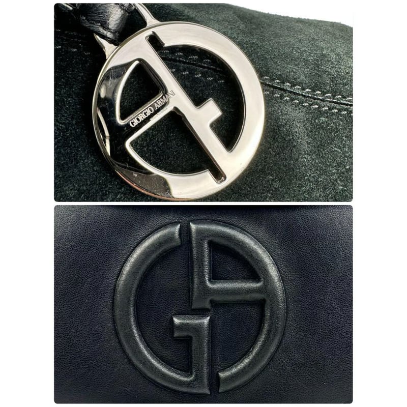 ジョルジオアルマーニ GIORGIO ARMANI ブラック スエード レザー黒