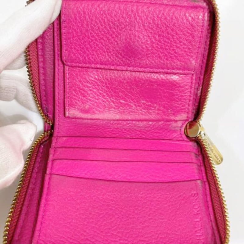 ピンク レザー 二つ折り財布 ロゴ付き コーチ COACH 財布 レディース 二つ折り財布 ロゴ ピンク レザー