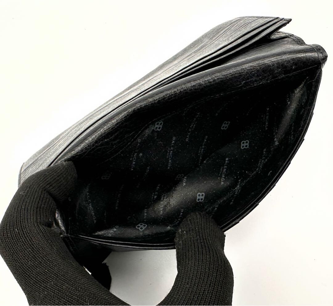 バレンシアガ レザー財布 お札入れ 黒 ブラック 長財布 ロング