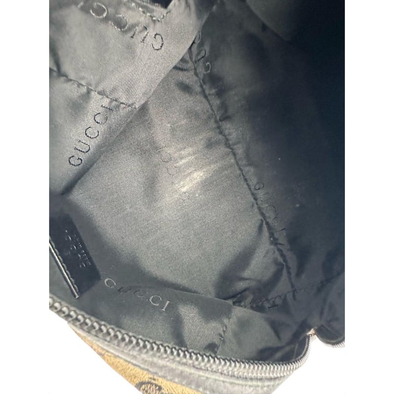 GUCCI グッチ GGキャンバス ブラウン×ブラック 化粧ポーチ GUCCI グッチ GGキャンバス ブラウン×ブラック 化粧ポーチ