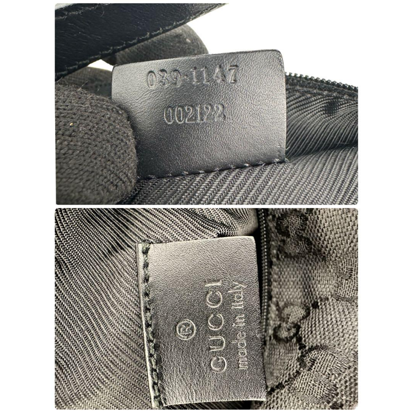 GUCCI グッチ GG ミニハンドバッグ 黒 ブラック キャンバスレザー 化粧