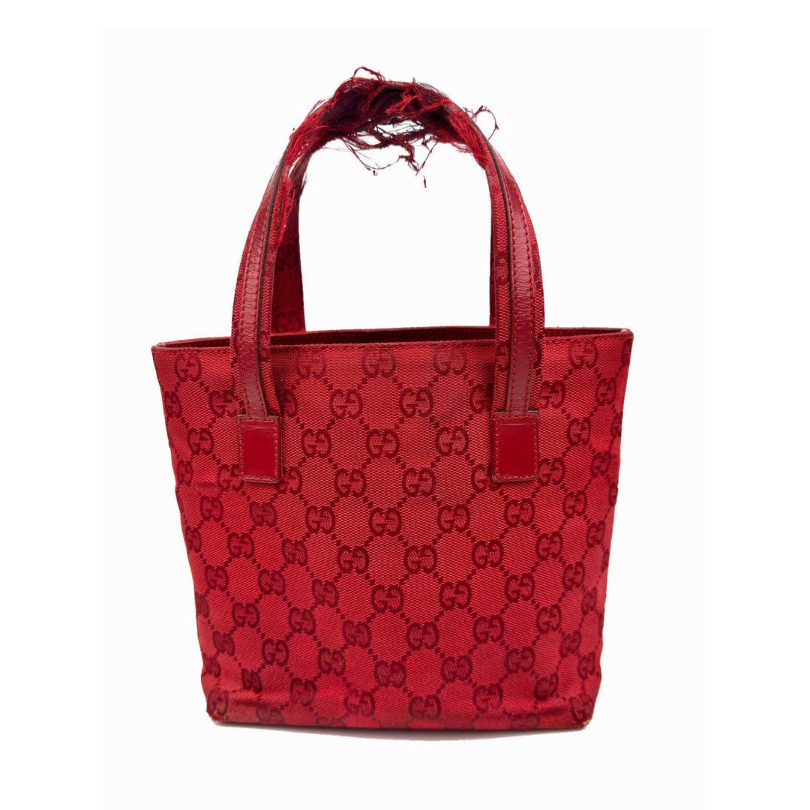 GUCCI グッチ 002 1079 001998 GGキャンバス レザー レッド 赤 ミニハ