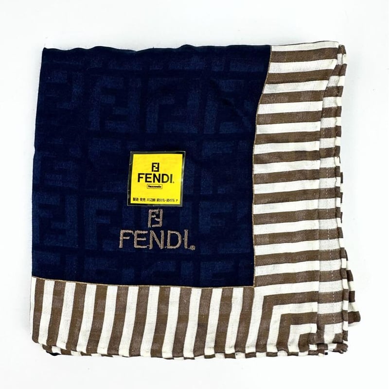 フェンディ FENDI バンダナ ハンカチ スカーフ ネイビー 紺色 フェンディ FENDI バンダナ ハンカチ スカーフ ネイビー 紺色