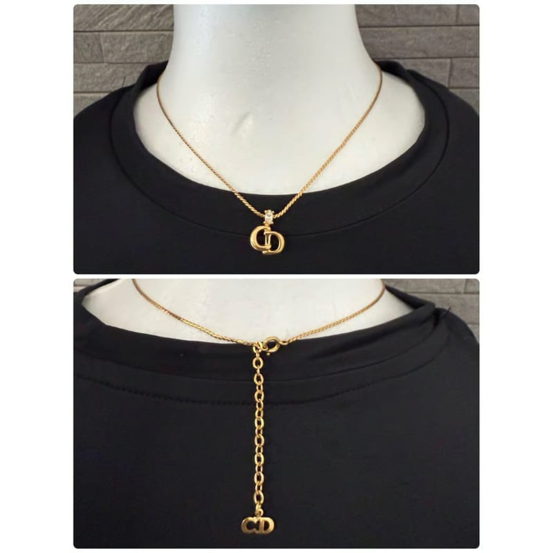 美品 Dior クリスチャン ディオール CD ロゴ ゴールド ネックレス 美品 Christian Dior クリスチャン ディオール ネックレス ゴールド CD