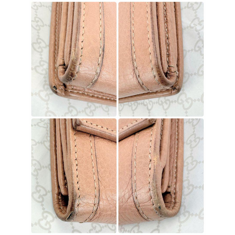 ⭐️美品⭐️GUCCI バンブータッセル レザー長財布 竹 ベージュ　リボン グッチ GUCCI 二つ折り長財布 バンブータッセル 三つ編みリボン レザー
