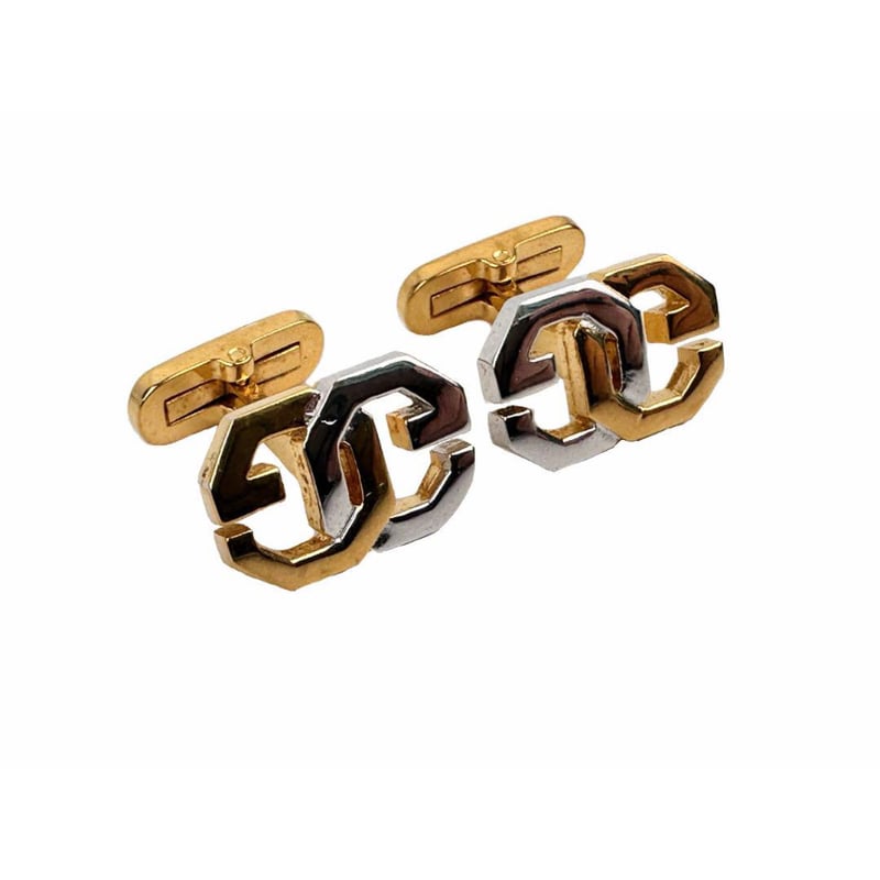 正規良 激レア ジバンシィ GGロゴコンビカラー カフス 金×銀 ダブルG
