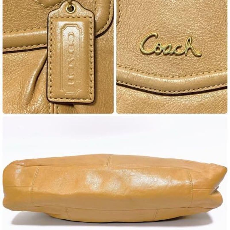 コーチ トートバッグ グラブタンレザー キャメル ノートPC A4 肩掛け
